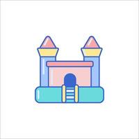 A castle icon with stairs and a ladder vector