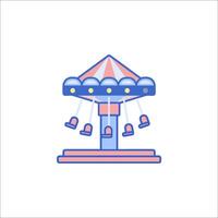 A carousel ride icon in a flat style vector