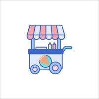 An ice cream cart with a ball on top vector
