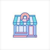 A small business store with a sign on the front vector
