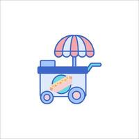 Hot dog cart icon illustration vector