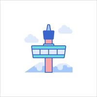 A tower with a clock on top of it vector
