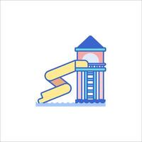 A water slide going down a tower vector