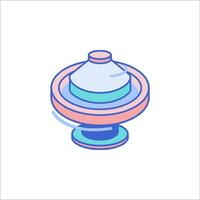 A flat icon of a spinning top vector