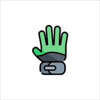 A glove with a green hand on it vector