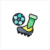 A soccer ball and boot icon vector