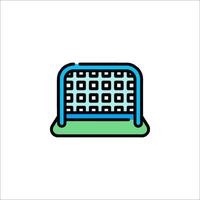 A soccer goal with a net on it vector