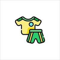 A green and yellow soccer uniform icon vector