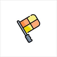 A yellow and orange flag with a stick vector