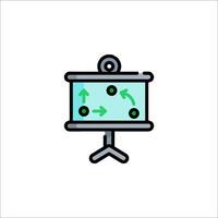 A presentation stand with arrows on it vector