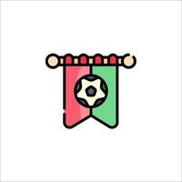 A soccer ball on a flag with a ribbon vector