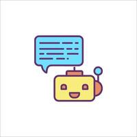 A robot with a speech bubble and a smile vector