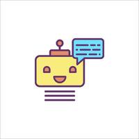A robot with a speech bubble on it vector