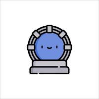 A blue and gray sphere with a smiley face on it vector