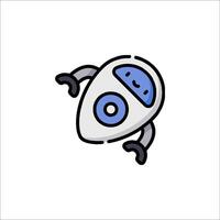 A robot icon with a blue and white background vector