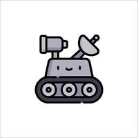 A cartoon tank with a camera on top vector