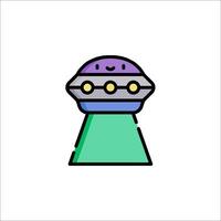Alien spaceship icon illustration vector