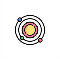 An illustration of a molecule with a sun in the center vector