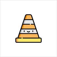 A cartoon traffic cone with a smile on it vector