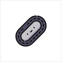 A black and white oval with a smiley face on it vector