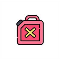 A red gas can with an x on it vector