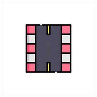A flat icon of a road with a red stripe vector