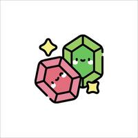 Two gems with stars on them in a square vector