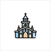 A church icon in a line style vector