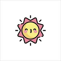 A cute sun with a face and a smile vector