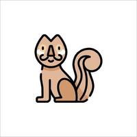 A cartoon squirrel sitting on a white background vector