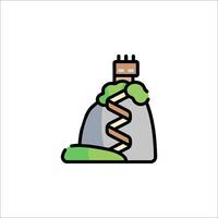 A mountain with a spiral staircase on top vector
