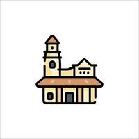 A church building icon in a line style vector