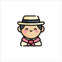 A cartoon character wearing a hat and scarf vector