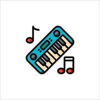 Music keyboard icon vector
