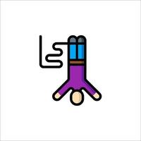 A man is hanging upside down from a rope vector