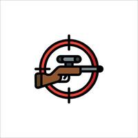 A gun and a target icon on a white background vector