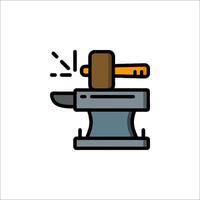 A hammer and anvil icon on a white background vector