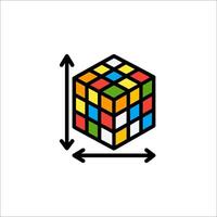 A rubik's cube with arrows pointing to it vector