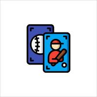 A baseball player and a baseball card icon vector