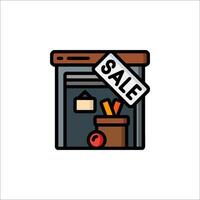A sale sign on a door with a pencil and a pencil vector