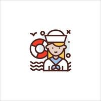 A sailor icon with a life preserver vector