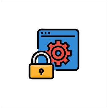 A padlock and a computer icon vector