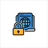A padlock and a globe icon vector