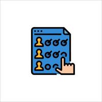 A hand pointing to a file icon vector