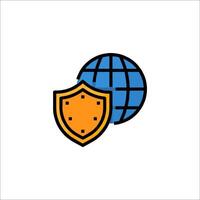 World shield icon vector