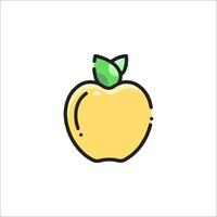 An apple icon in a flat style vector