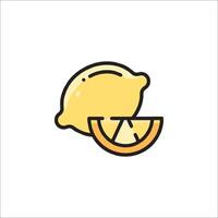 A lemon slice icon with a slice of lemon vector