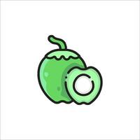 A green apple with a bite taken out of it vector