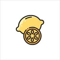 A lemon slice icon on a white background vector