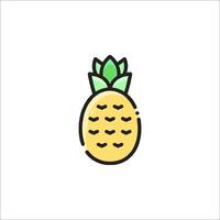 A pineapple icon with a green leaf on it vector
